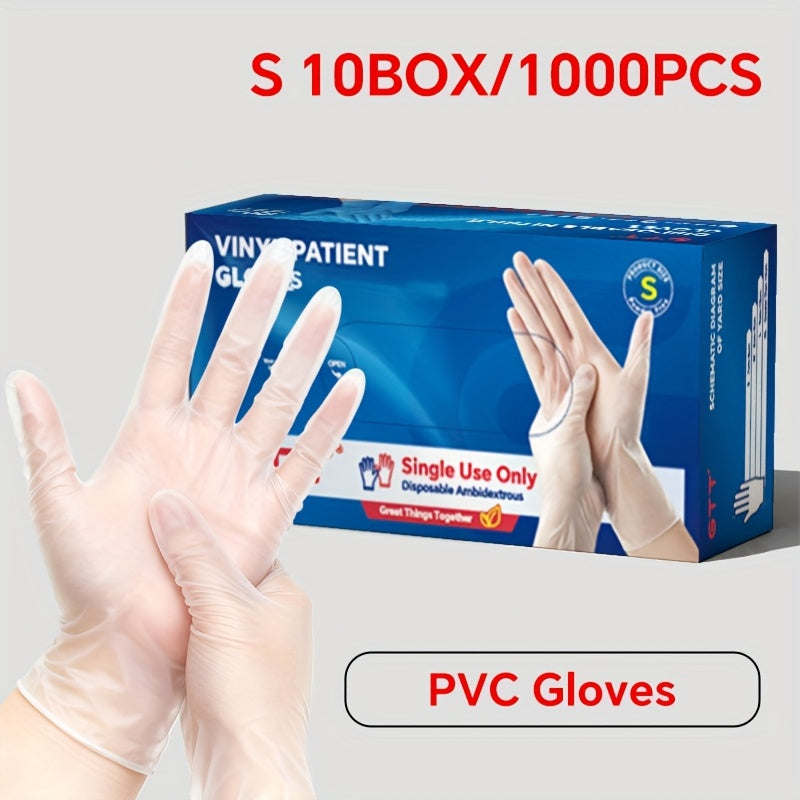 1000pcs Disposable Transparent Gloves, PVC Gloves, Suitable for Cooking, Outdoor Activities, Catering Establishments And Cleaning Work, Catering Supplies, Cooking Gloves, Lightweight Gloves, Snug Fit, Hypoallergenic Gloves, Pvc Material, Multipurpose