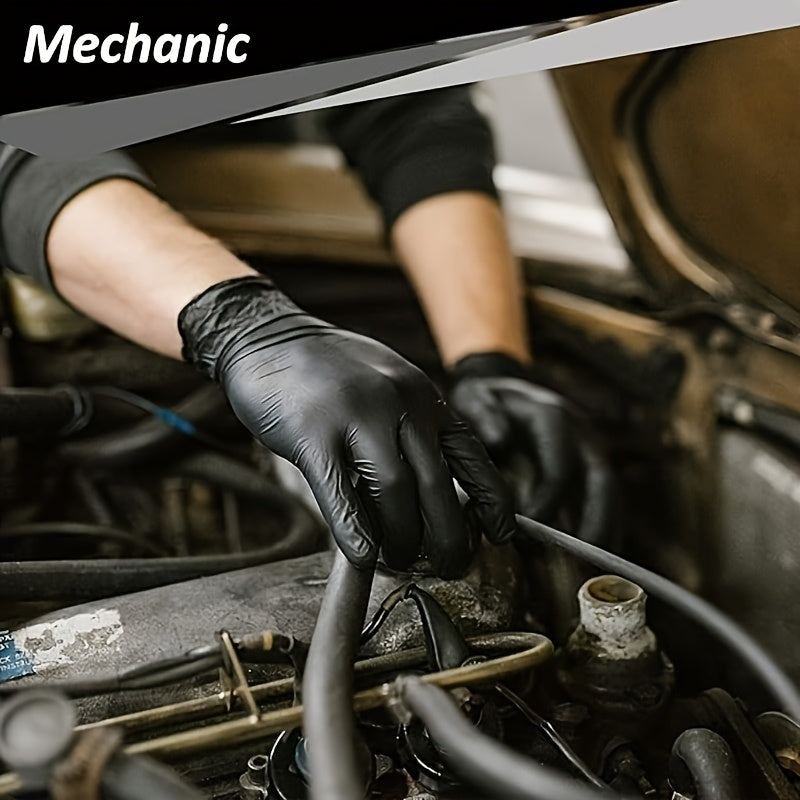 Disposable Black Nitrile Gloves, 6 Mil, 1000pcs Pack - Powder-Free, Latex-Free, Multi-Purpose