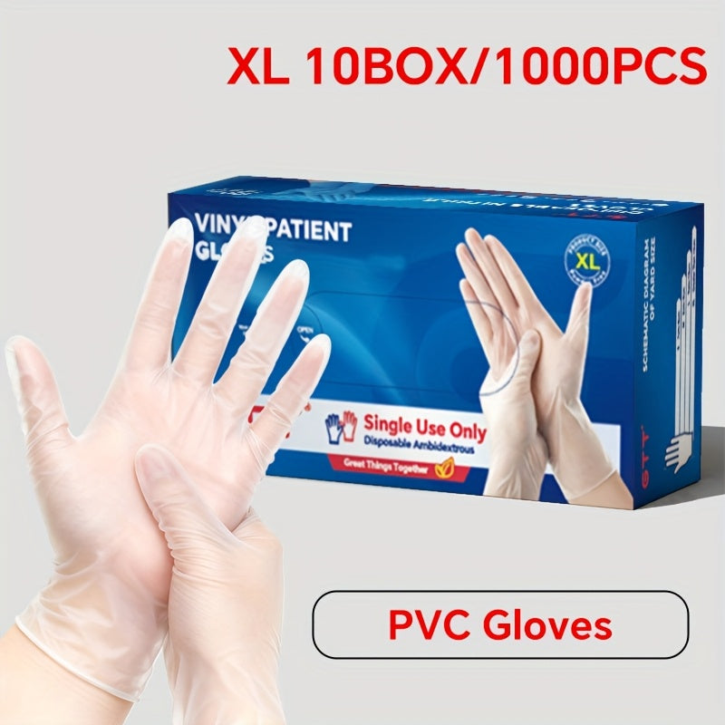 1000pcs Disposable Transparent Gloves, PVC Gloves, Suitable for Cooking, Outdoor Activities, Catering Establishments And Cleaning Work, Catering Supplies, Cooking Gloves, Lightweight Gloves, Snug Fit, Hypoallergenic Gloves, Pvc Material, Multipurpose