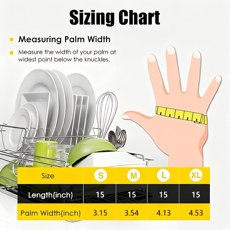 Reusable Latex Cleaning Gloves, 9 Pairs Pack, 14.96In\u002F38Cm Extended Long Cuff, Thickened Durable with Non-Slip Textured Palm, Household Gloves for Dishwashing Cleaning Kitchen