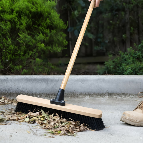 (Set Of 2) 24 Inch Smooth-Surface Push Broom Indoor And Outdoor for Sand, Saw Dust, Wood Shavings And Pet Hair In Garages, Warehouses, And Workshops