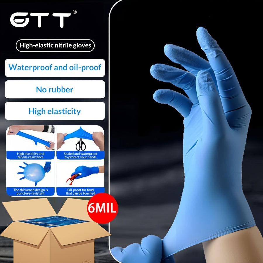 Thickened Disposable Nitrile Gloves 6 Mil, 1200\u002F600pcs Waterproof Oil Proofing, High-Quality Durable Disposable Labor Protection Gloves, Food-Grade, Suitable for Kitchen Washing, Cooking, Horticultural And Household Chores, Anytas