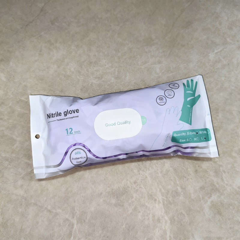 Purple 12-Inch Nitrile Gloves, Non-Slip Fingertips with Touchscreen, Powder-Free, Suitable for Kitchens And Bathrooms, Pet Bathing, Painting, Daily Cleaning, Holiday Gifts