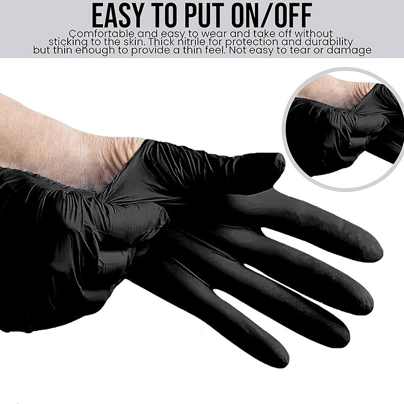 Disposable Black Nitrile Gloves, 6 Mil, 1000pcs Pack - Powder-Free, Latex-Free, Multi-Purpose