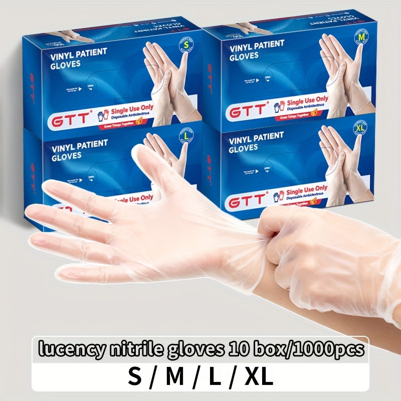 1000pcs Disposable Transparent Gloves, PVC Gloves, Suitable for Cooking, Outdoor Activities, Catering Establishments And Cleaning Work, Catering Supplies, Cooking Gloves, Lightweight Gloves, Snug Fit, Hypoallergenic Gloves, Pvc Material, Multipurpose