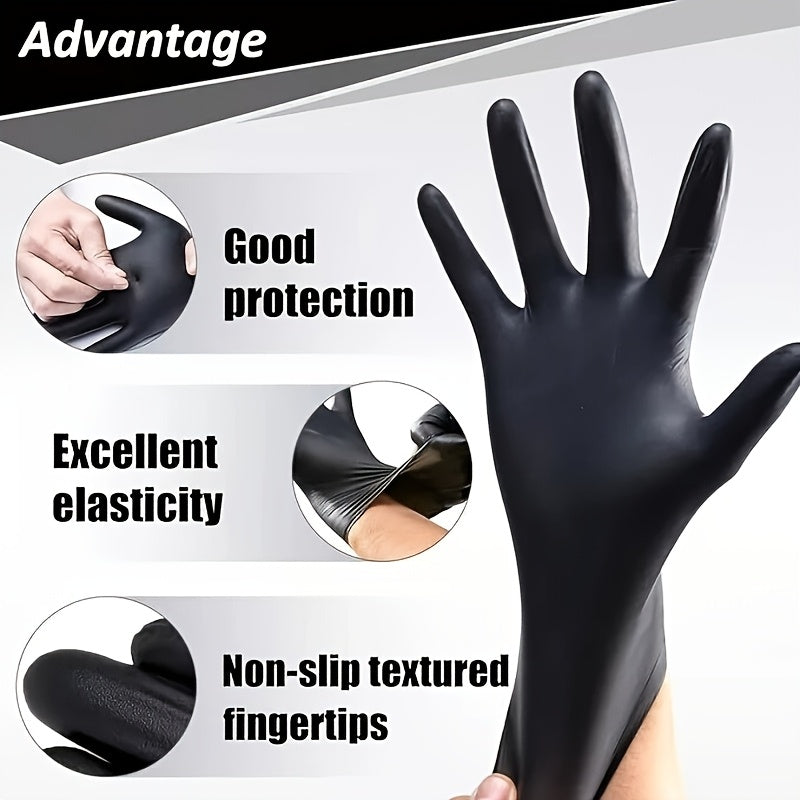 Disposable Black Nitrile Gloves, 6 Mil, 1000pcs Pack - Powder-Free, Latex-Free, Multi-Purpose